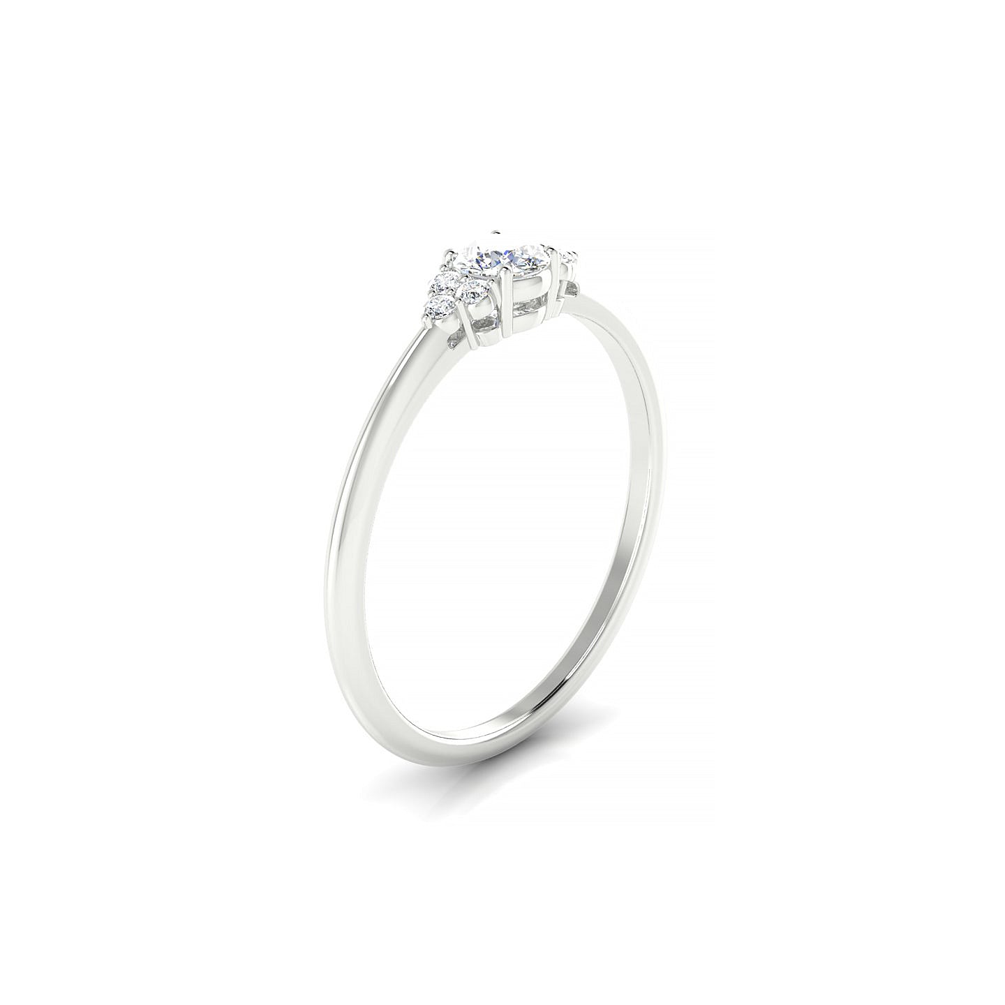 Mirage | 18k White Gold 3.7 mm Round Diamond Ring