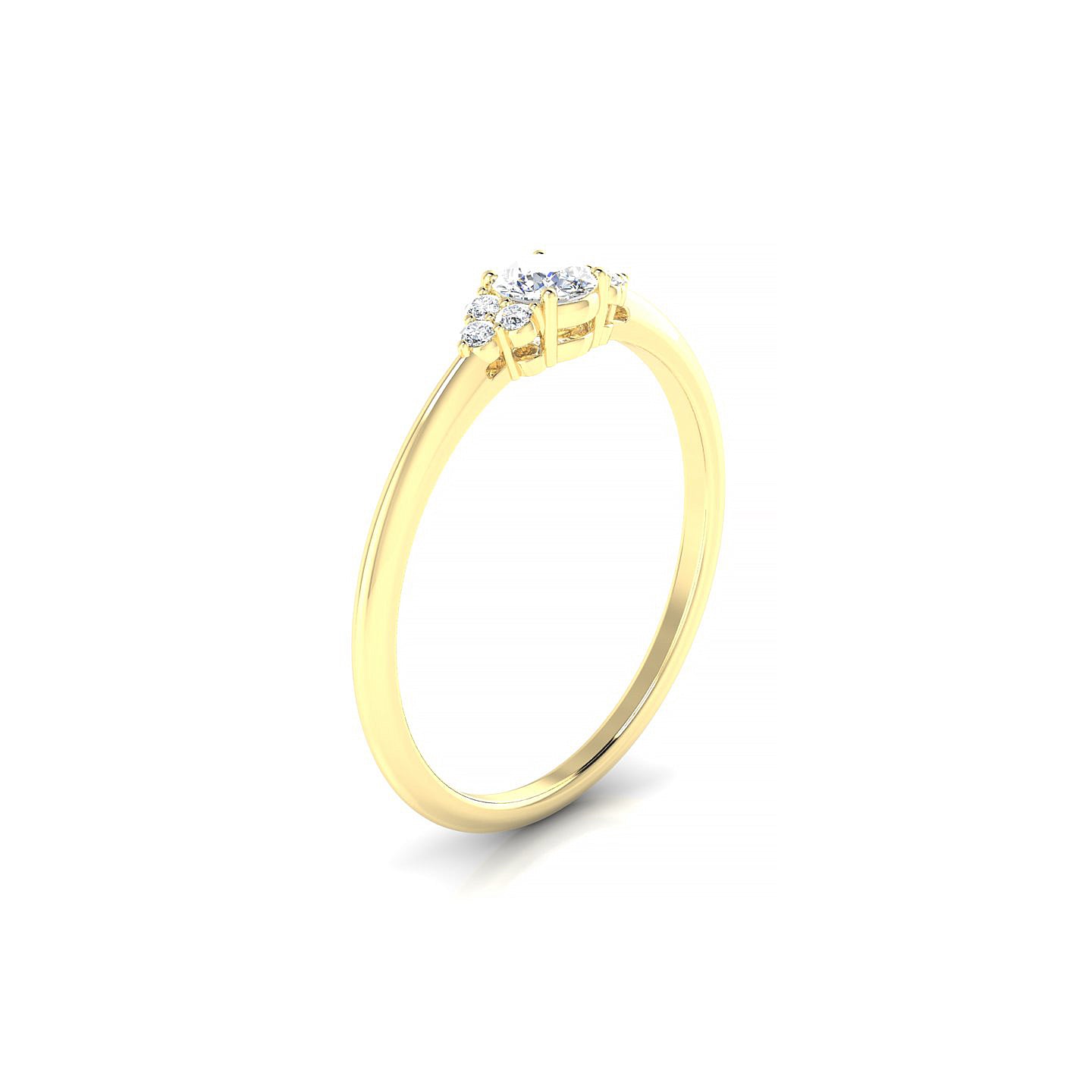 Mirage | 18k Yellow Gold 3.7 mm Round Diamond Ring
