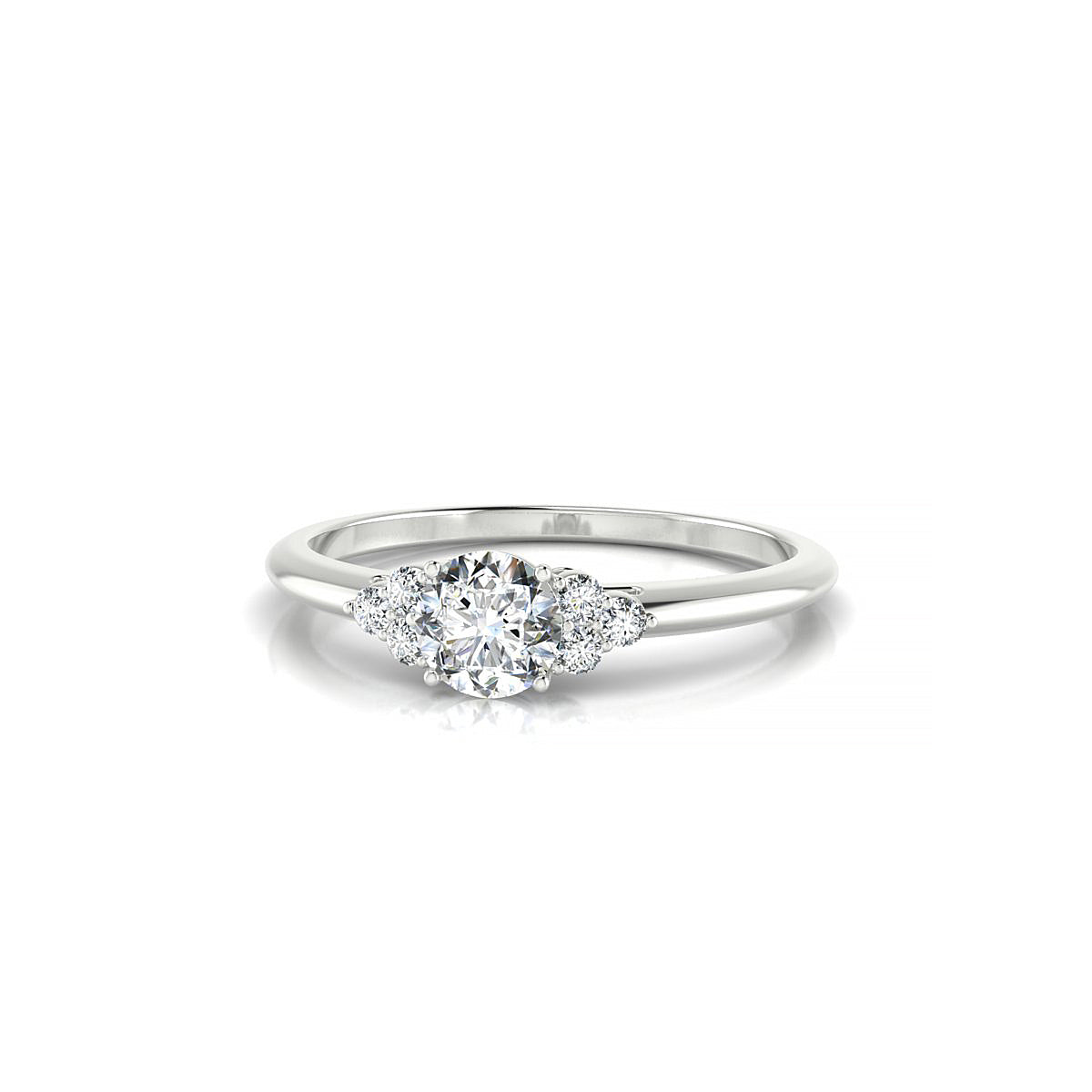 Mirage | 18k White Gold 4.2 mm Round Diamond Ring