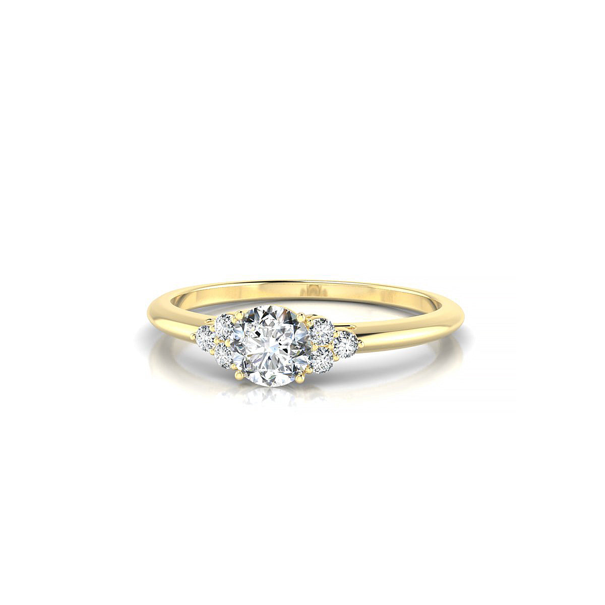 Mirage | 18k Yellow Gold 4.2 mm Round Diamond Ring