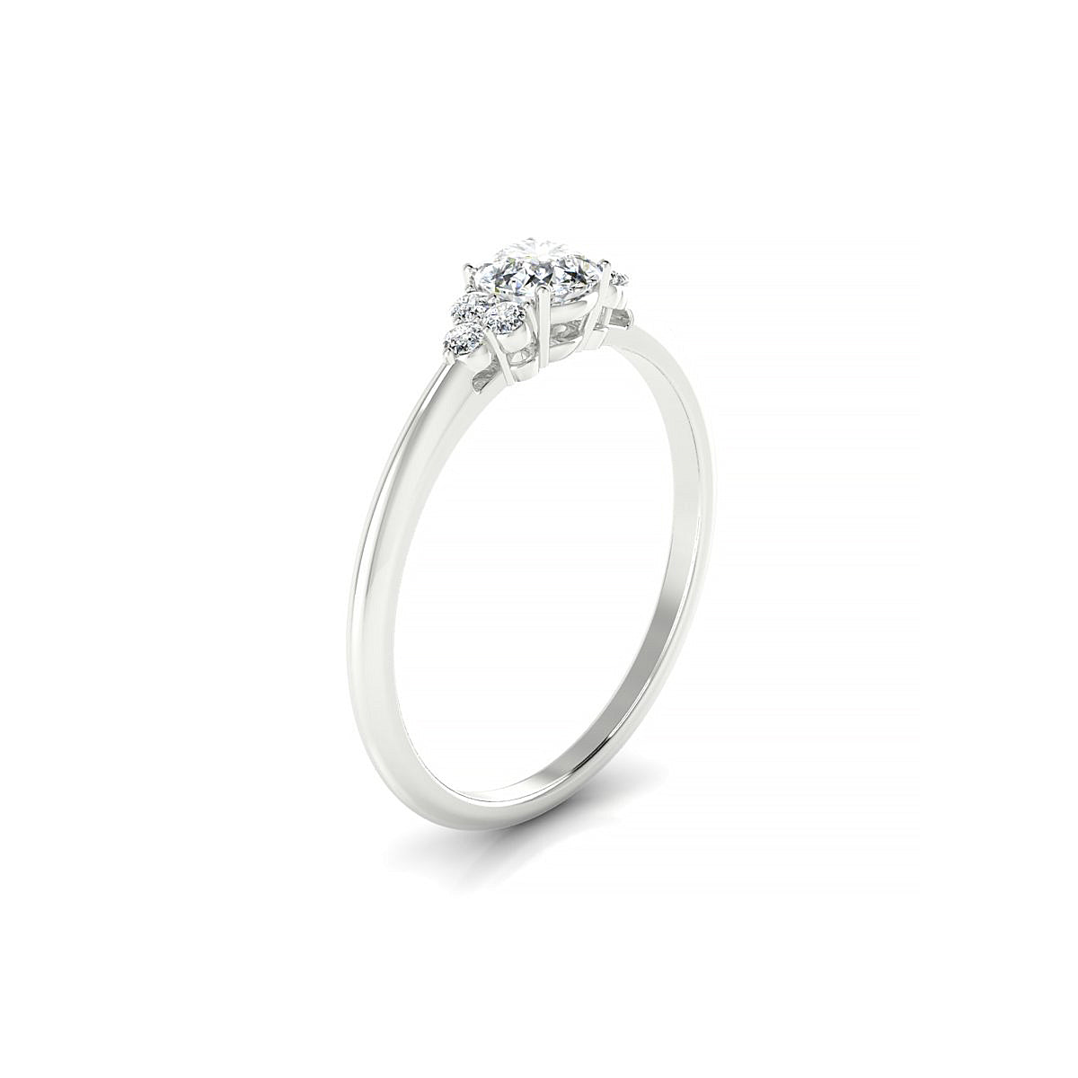 Mirage | 18k White Gold 4.2 mm Round Diamond Ring