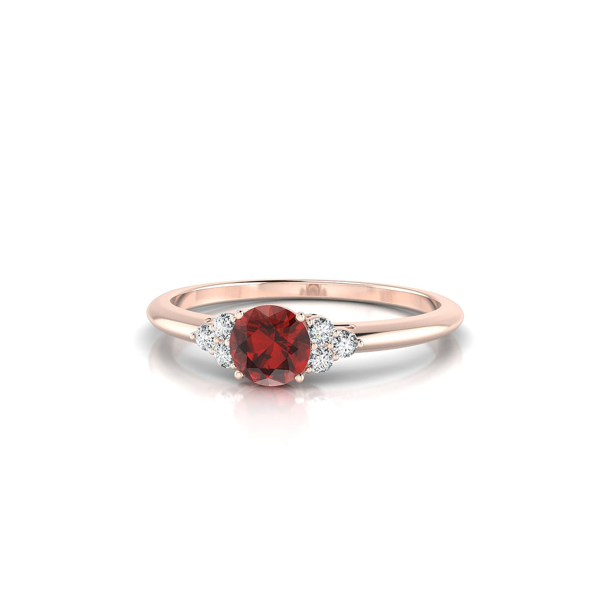 Mirage | 18k Rose Gold 4.5 mm Round Garnet Ring