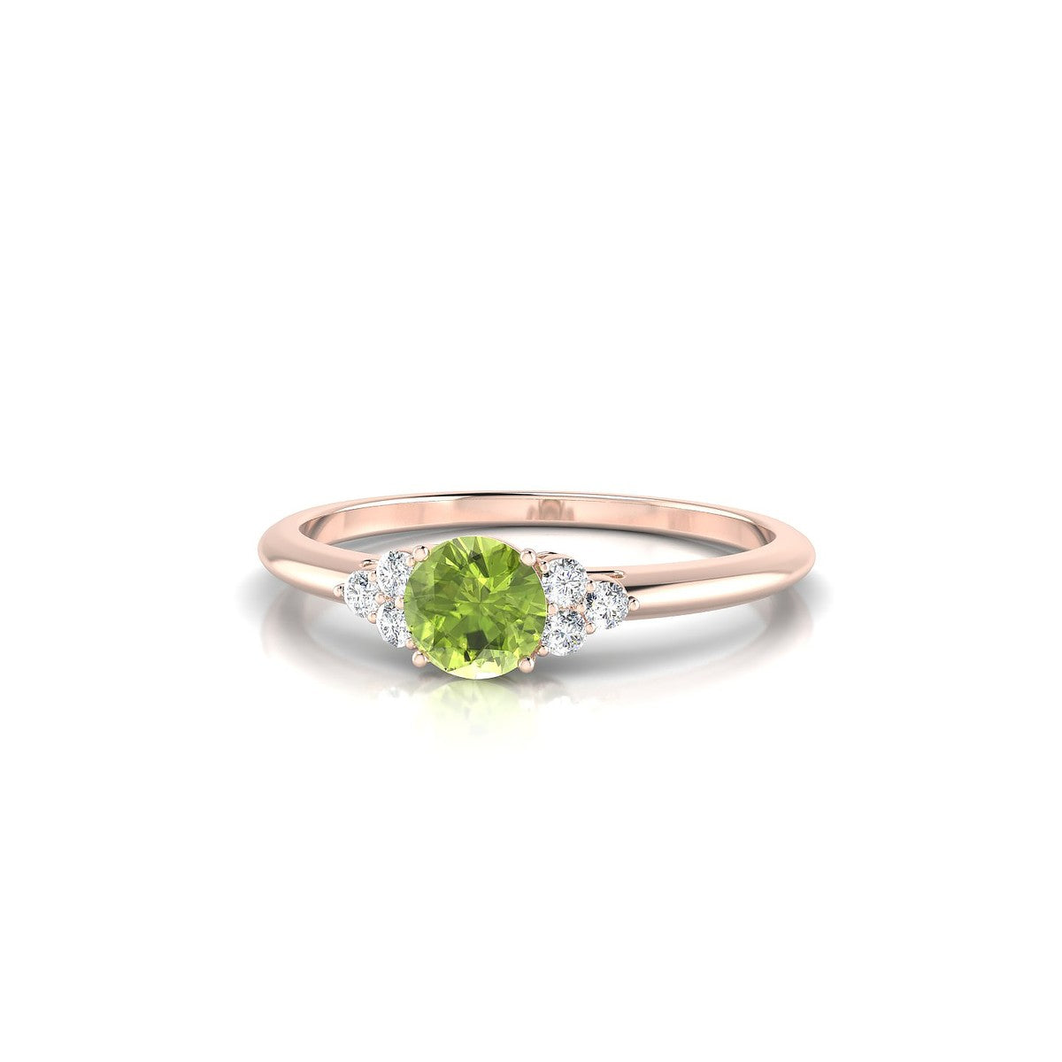 Mirage | 18k Rose Gold 4.5 mm Round Peridot Ring
