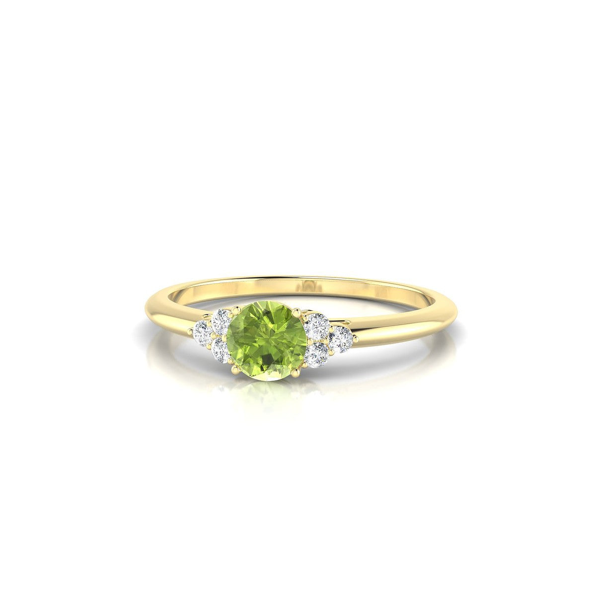 Mirage | 18k Yellow Gold 4.5 mm Round Peridot Ring