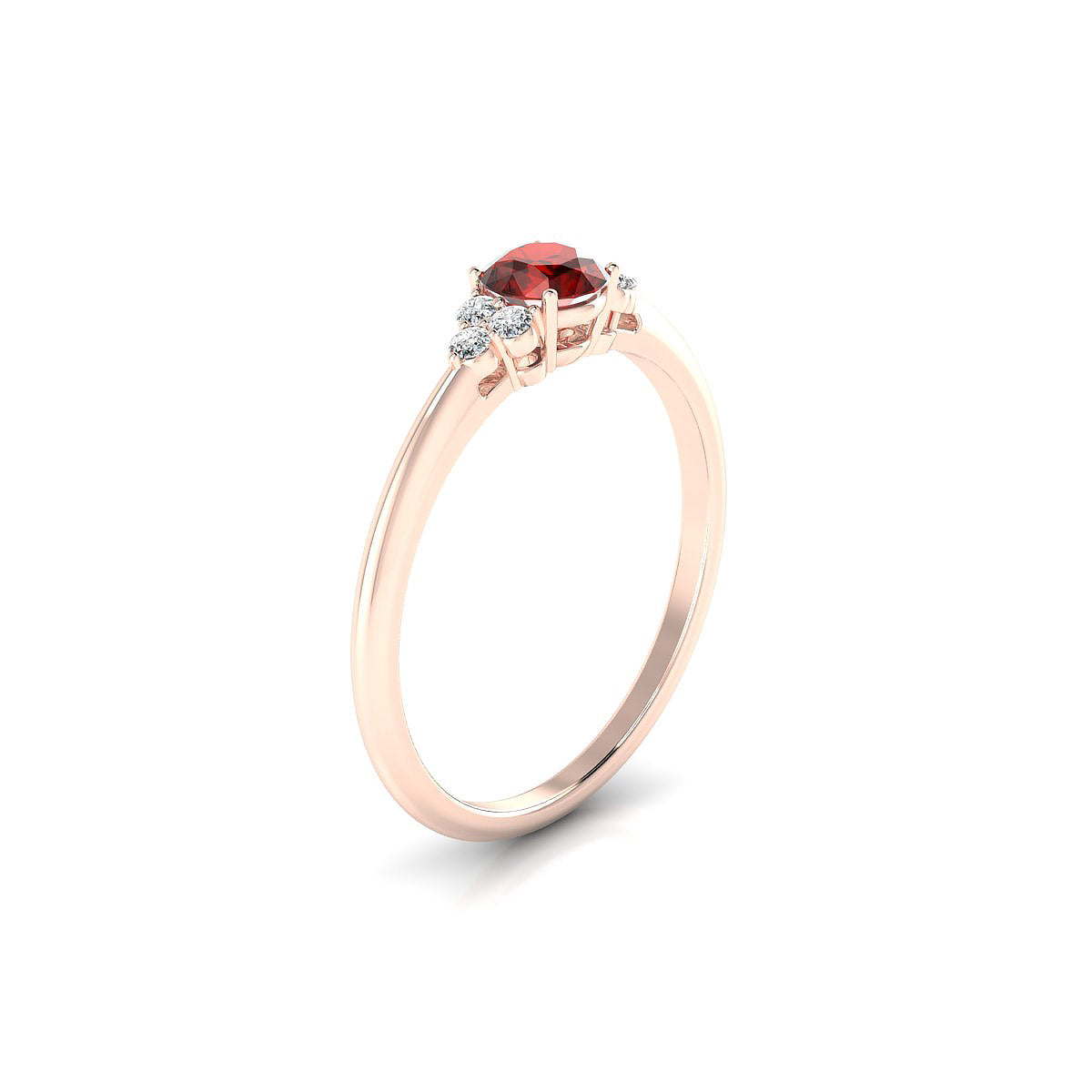 Mirage | 18k Rose Gold 4.5 mm Round Garnet Ring