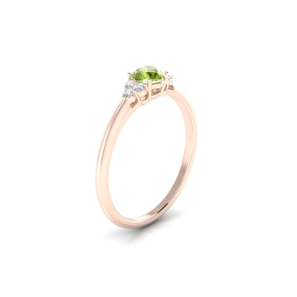 Mirage | 18k Rose Gold 4.5 mm Round Peridot Ring