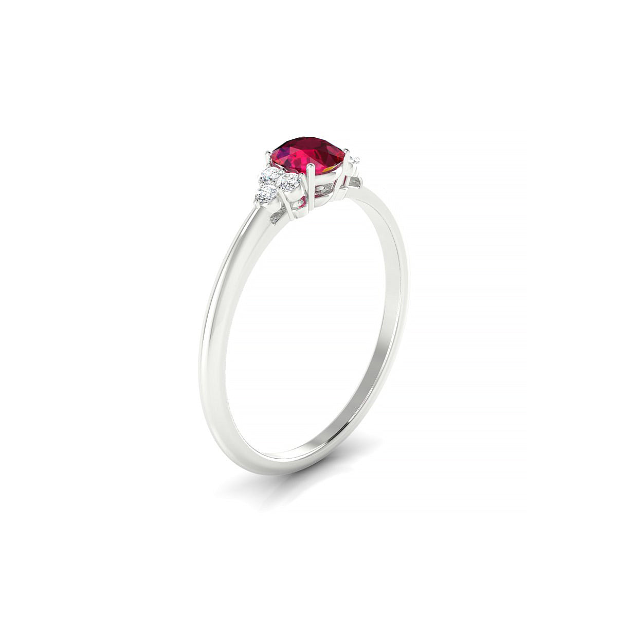 Mirage | 18k White Gold 4.5 mm Round Ruby Ring