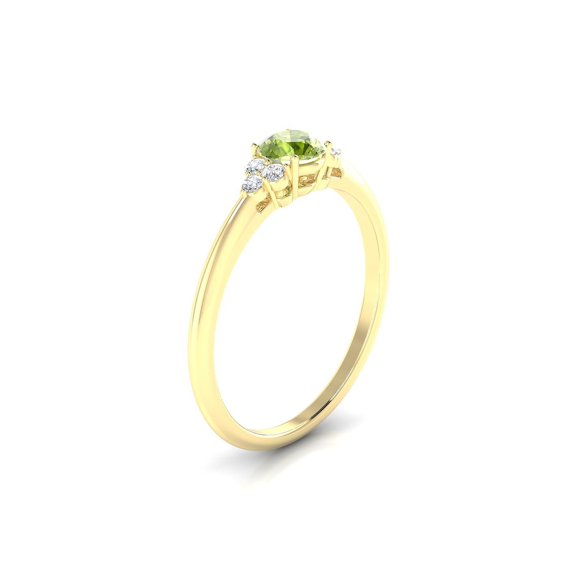 Mirage | 18k Yellow Gold 4.5 mm Round Peridot Ring