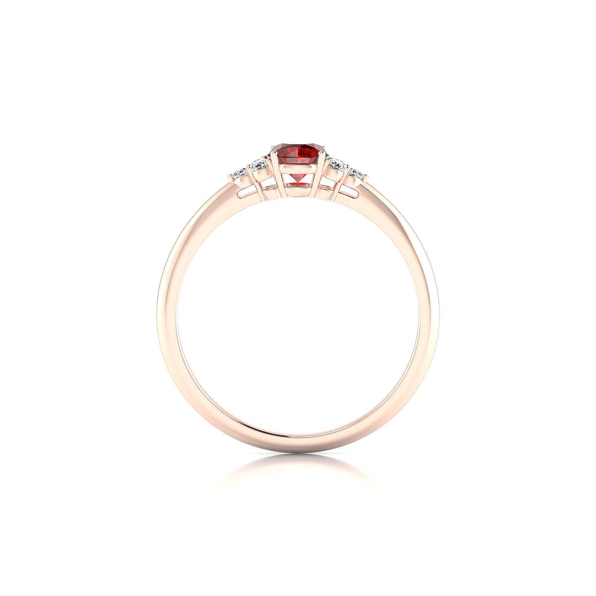 Mirage | 18k Rose Gold 4.5 mm Round Garnet Ring