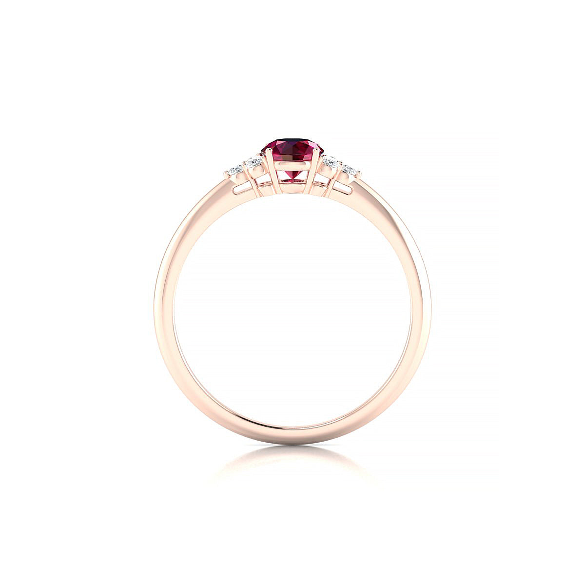 Mirage | 18k Rose Gold 4.5 mm Round Ruby Ring