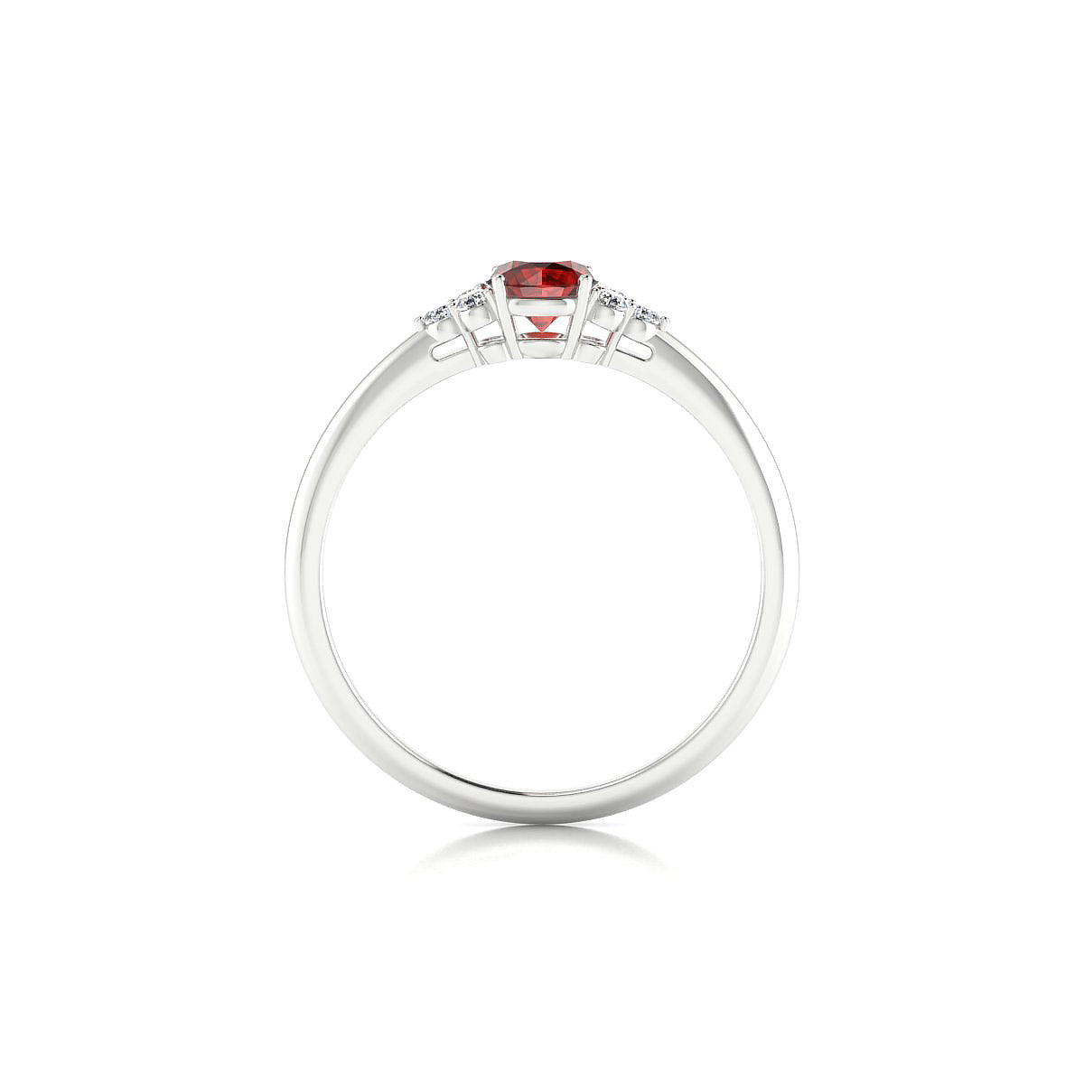 Mirage | 18k White Gold 4.5 mm Round Garnet Ring