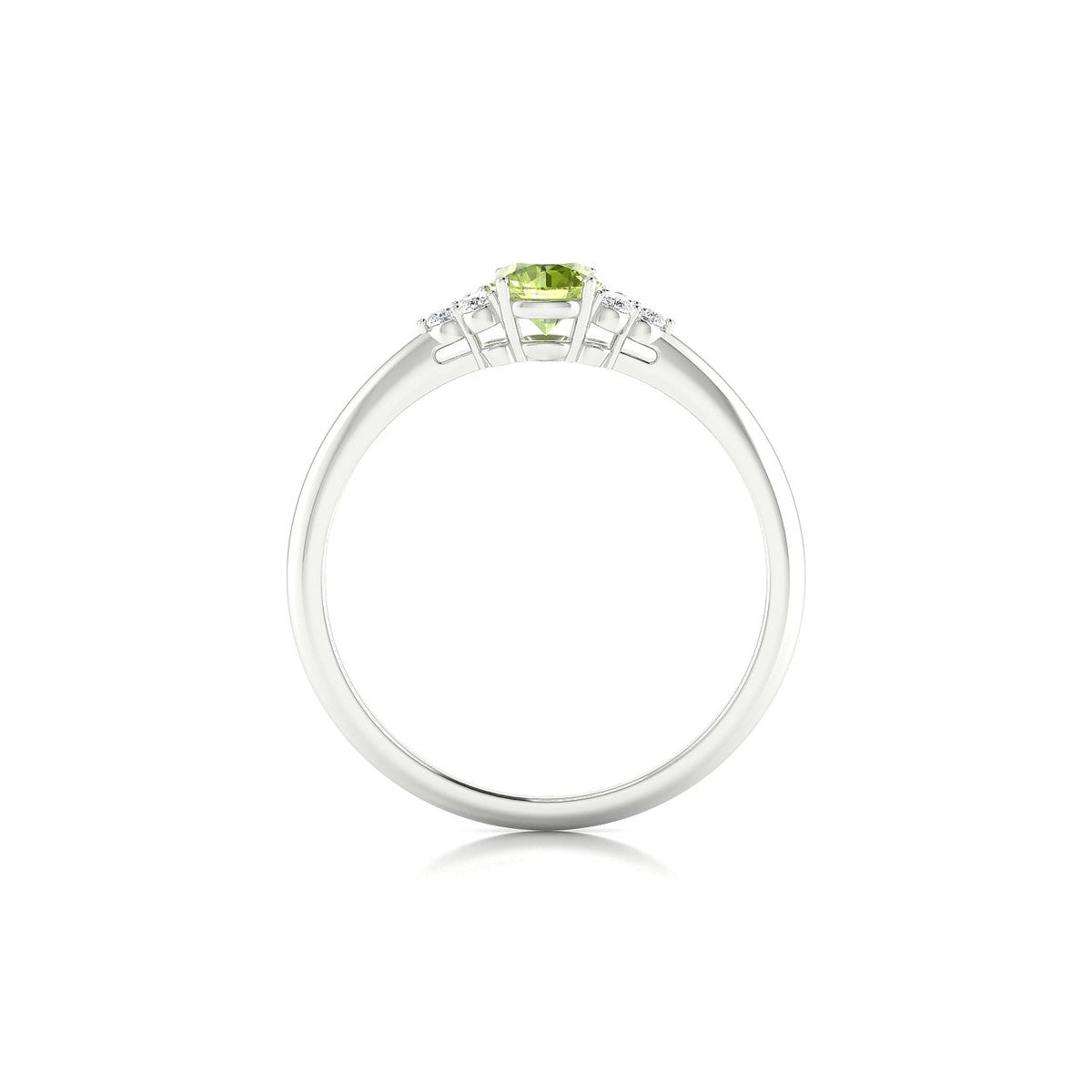 Mirage | 18k White Gold 4.5 mm Round Peridot Ring