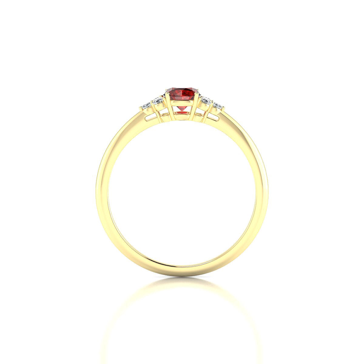 Mirage | 18k Yellow Gold 4.5 mm Round Garnet Ring