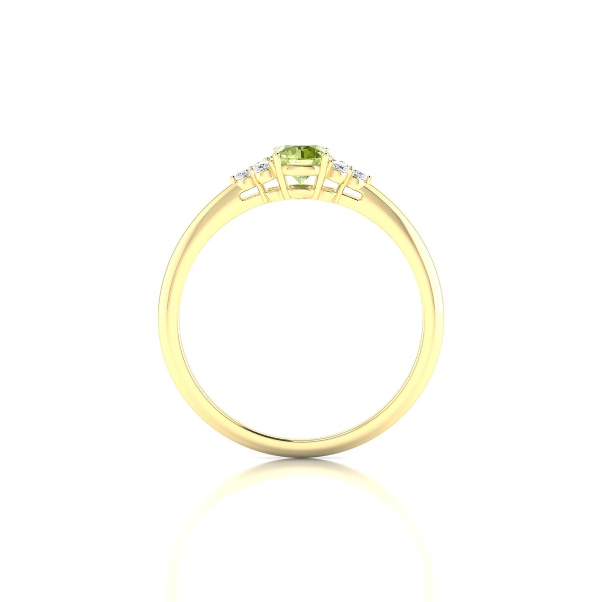 Mirage | 18k Yellow Gold 4.5 mm Round Peridot Ring