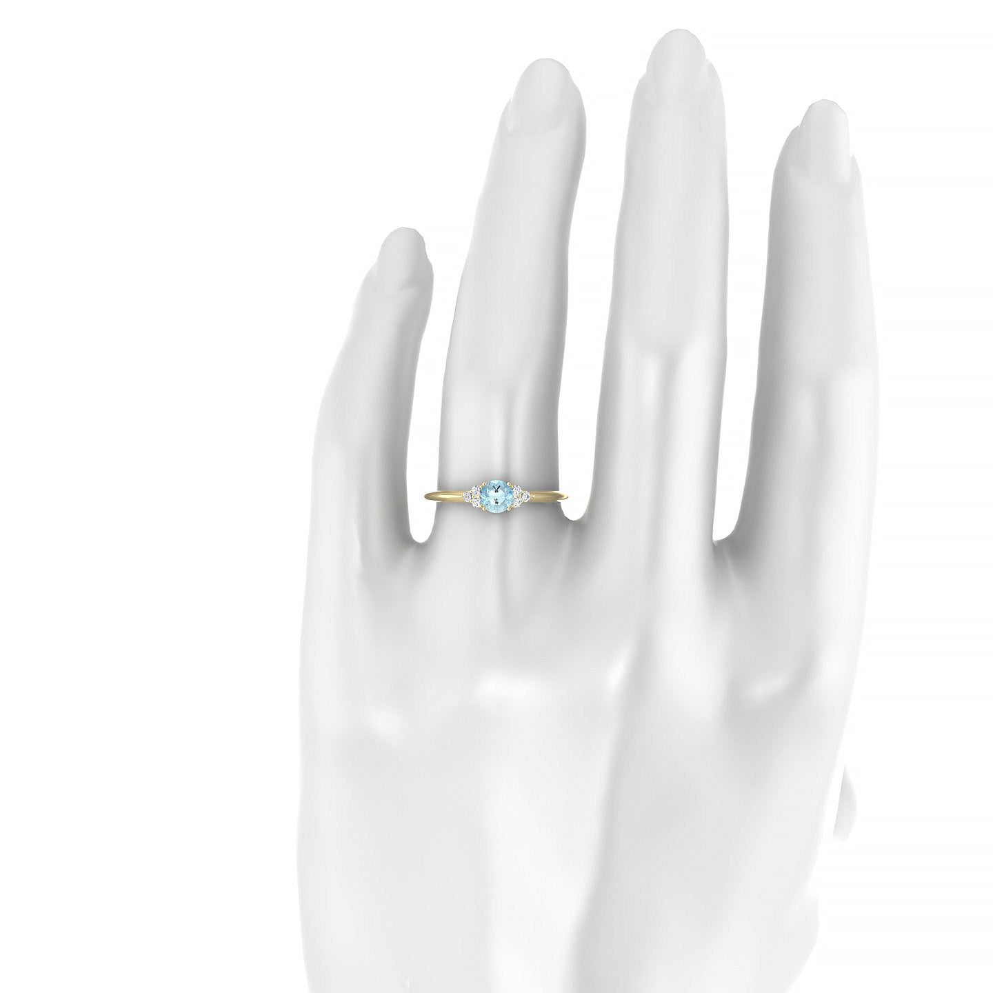 Mirage | 18k Yellow Gold 4.5 mm Round Aquamarine Ring