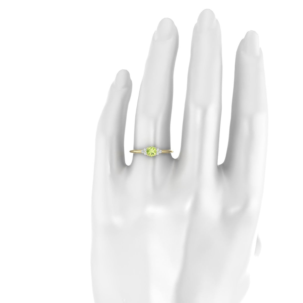 Mirage | 18k Yellow Gold 4.5 mm Round Peridot Ring