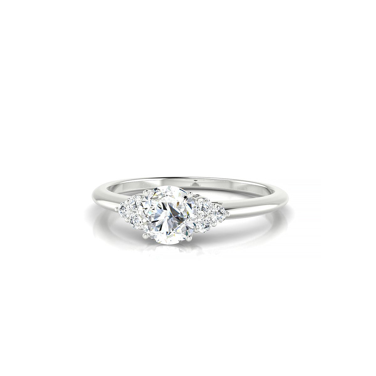 Mirage | 18k White Gold 5.2 mm Round Diamond Ring