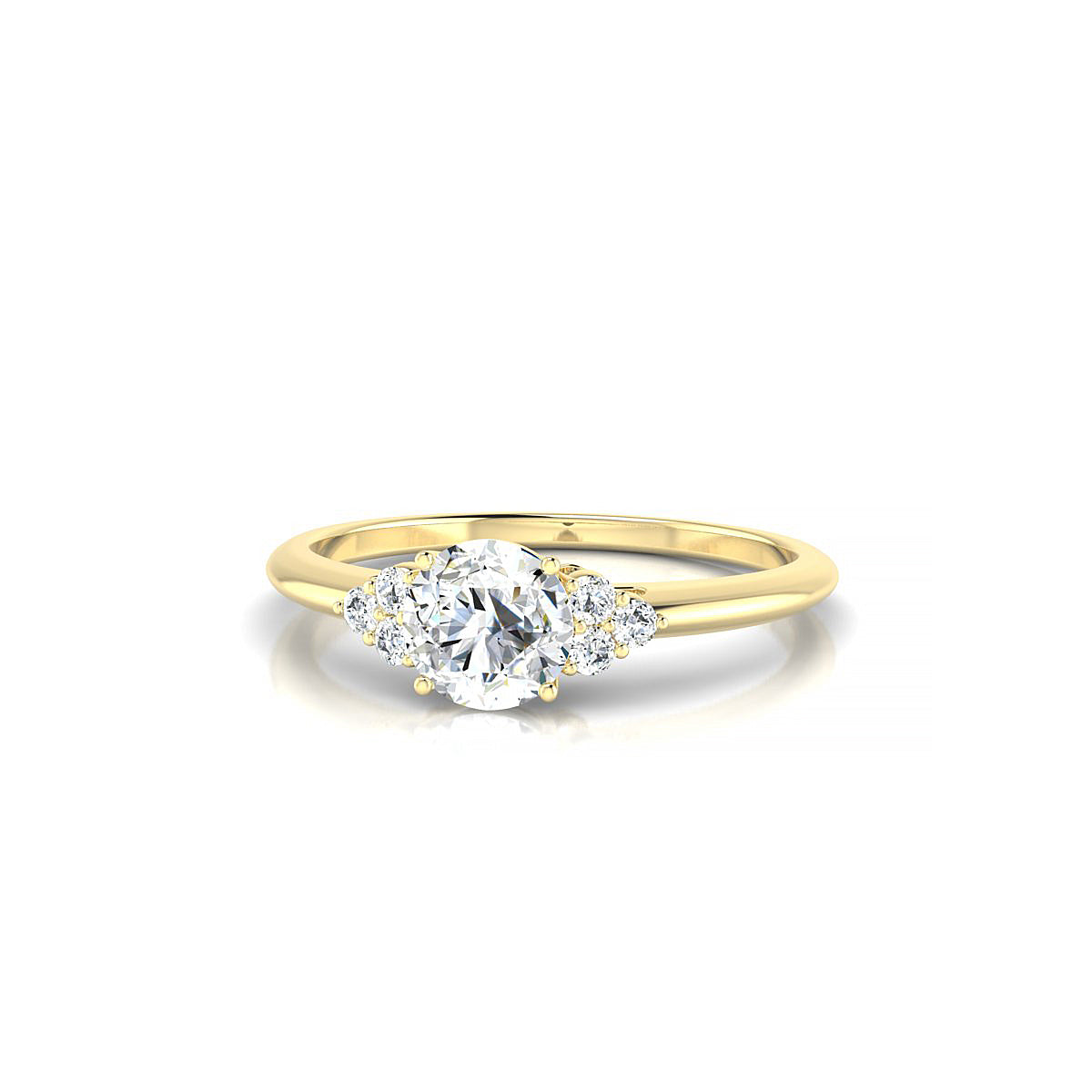 Mirage | 18k Yellow Gold 5.2 mm Round Diamond Ring