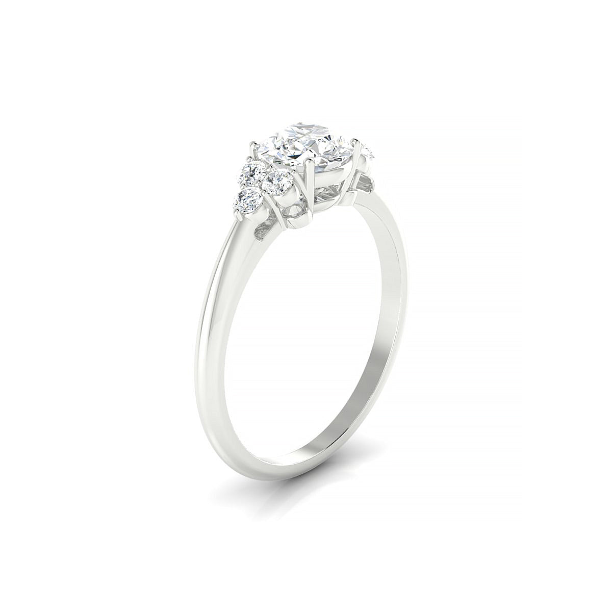 Mirage | 18k White Gold 5.7 mm Round Diamond Ring