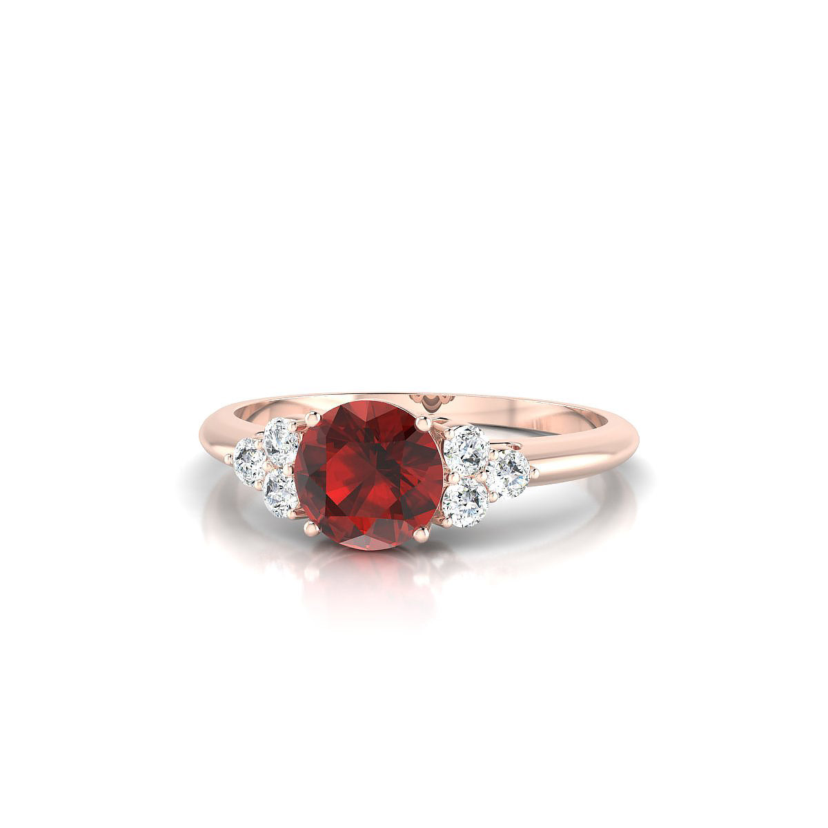 Mirage | 18k Rose Gold 6 mm Round Garnet Ring