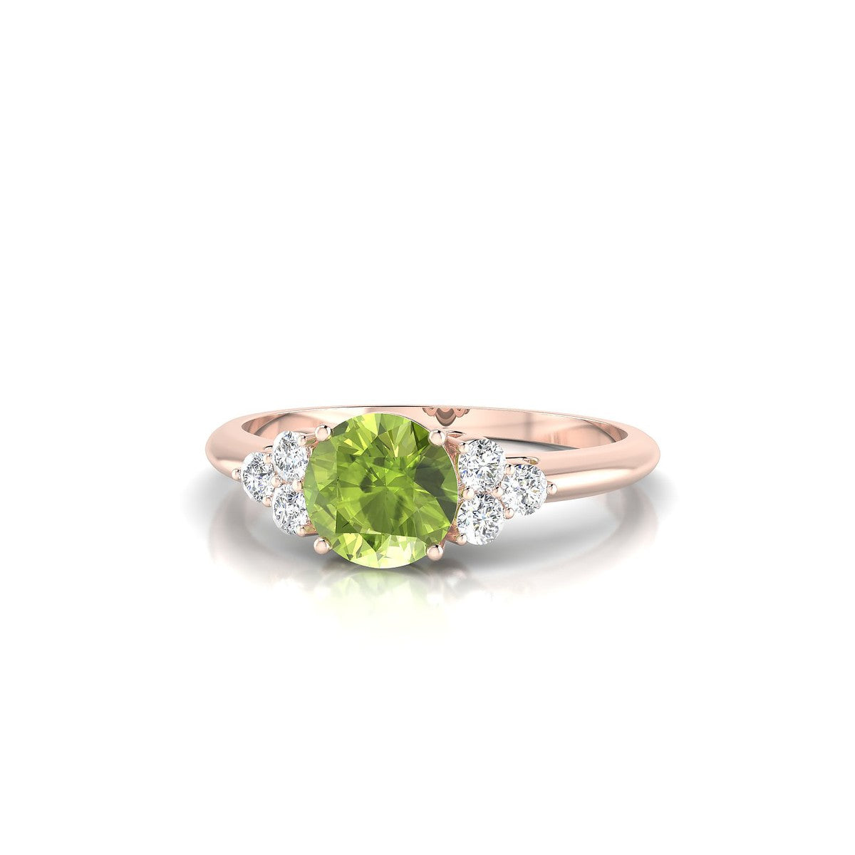 Mirage | 18k Rose Gold 6 mm Round Peridot Ring