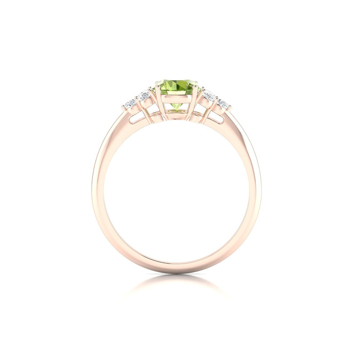 Mirage | 18k Rose Gold 6 mm Round Peridot Ring