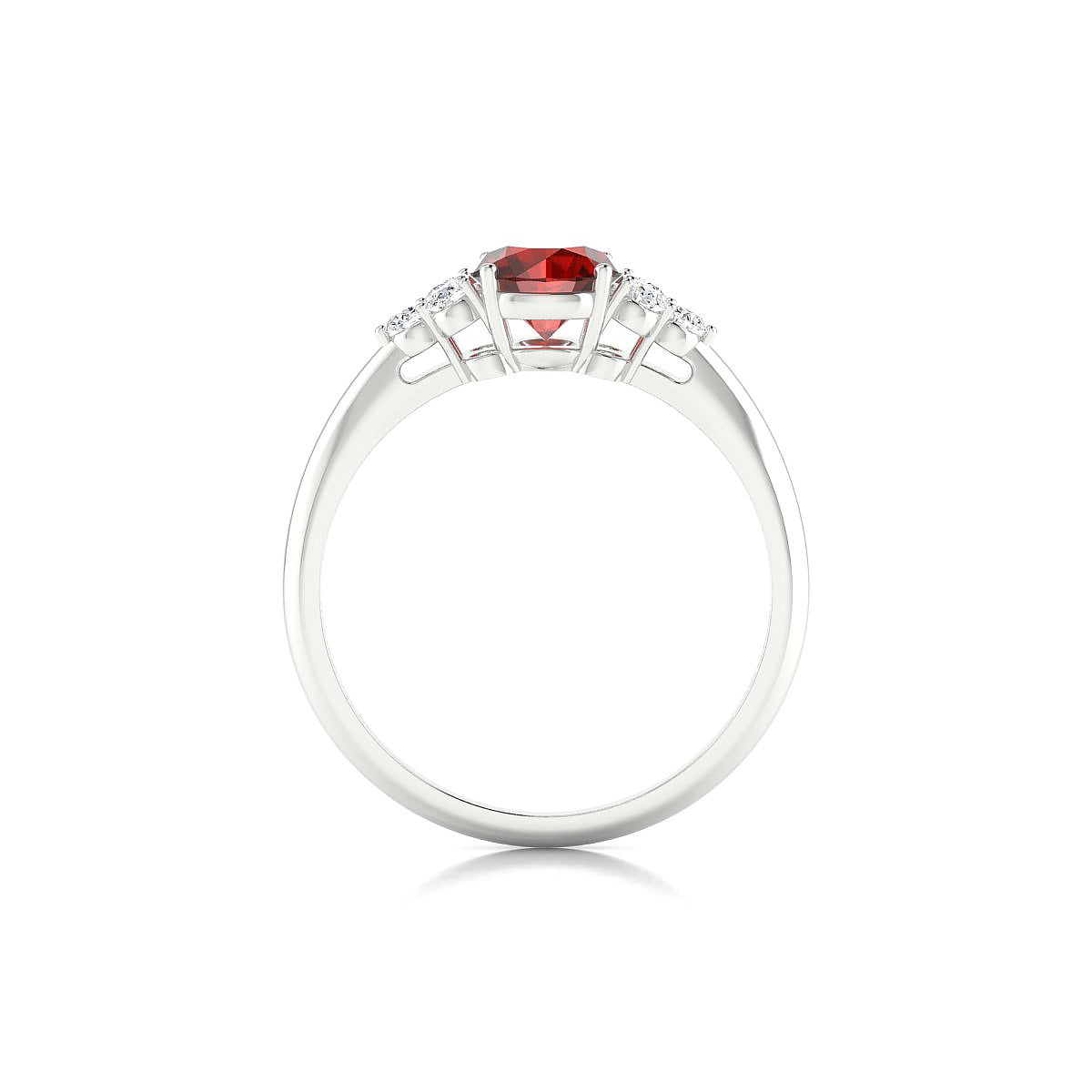 Mirage | 18k White Gold 6 mm Round Garnet Ring
