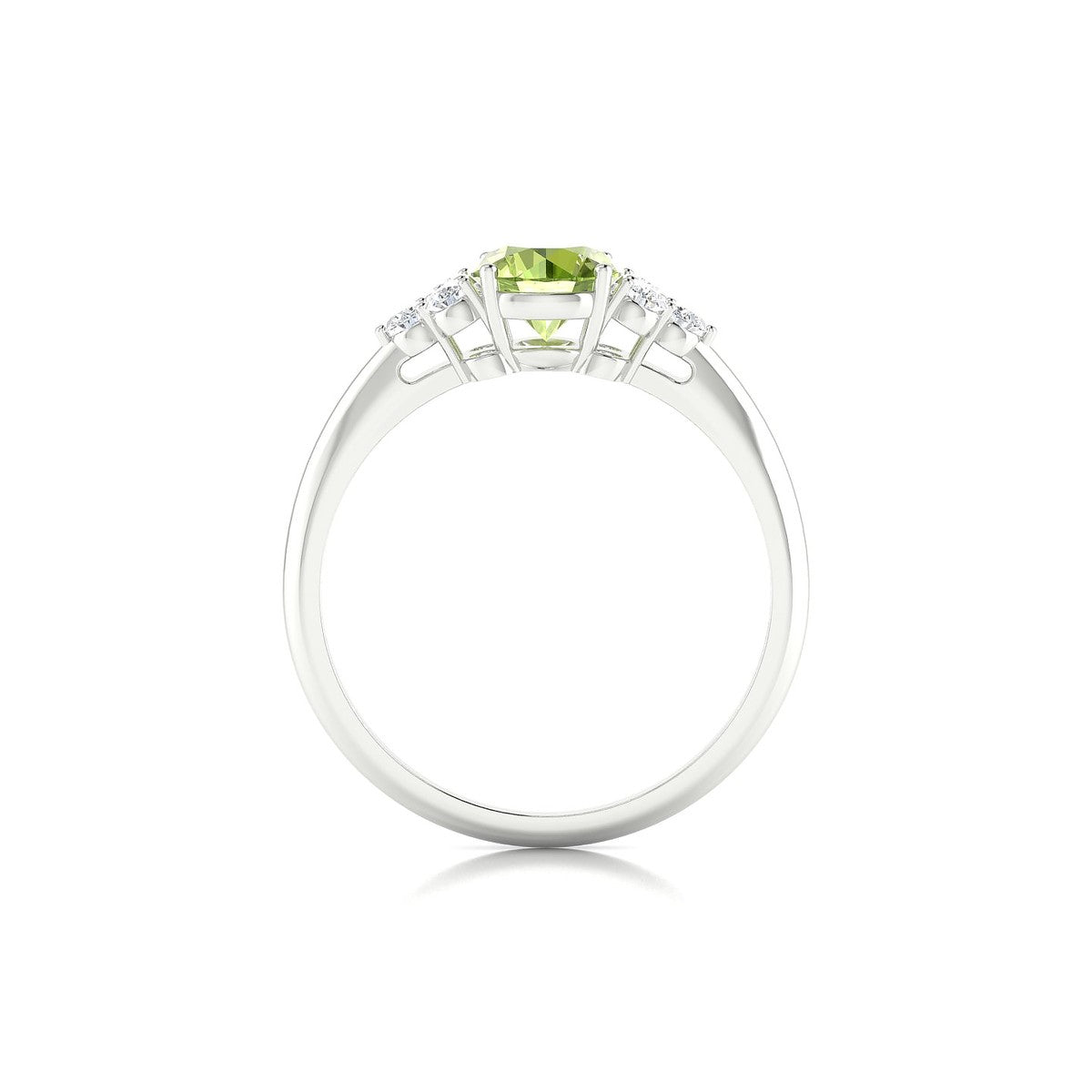 Mirage | 18k White Gold 6 mm Round Peridot Ring