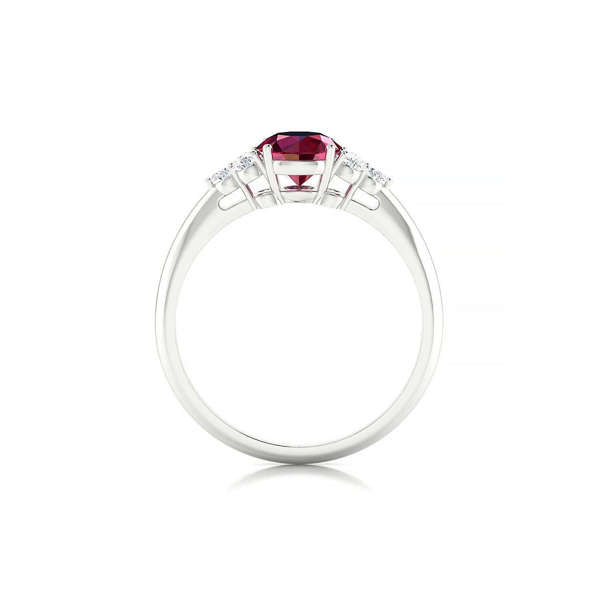 Mirage | 18k White Gold 6 mm Round Ruby Ring