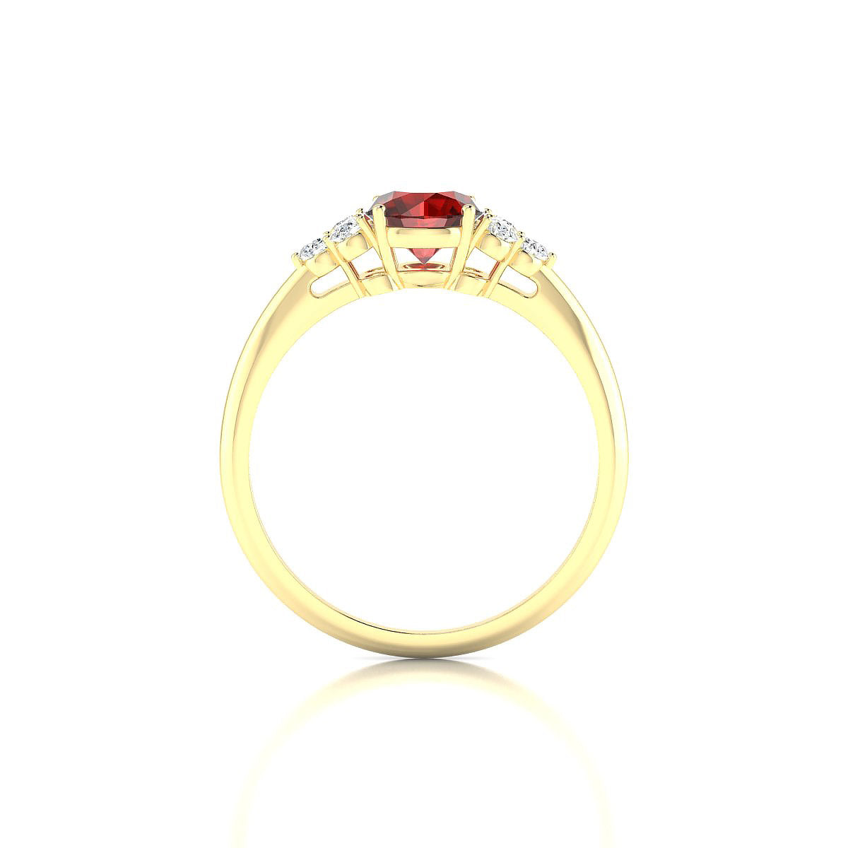 Mirage | 18k Yellow Gold 6 mm Round Garnet Ring