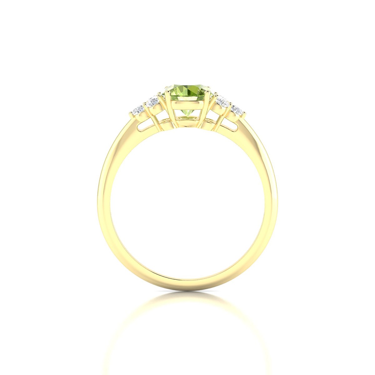 Mirage | 18k Yellow Gold 6 mm Round Peridot Ring
