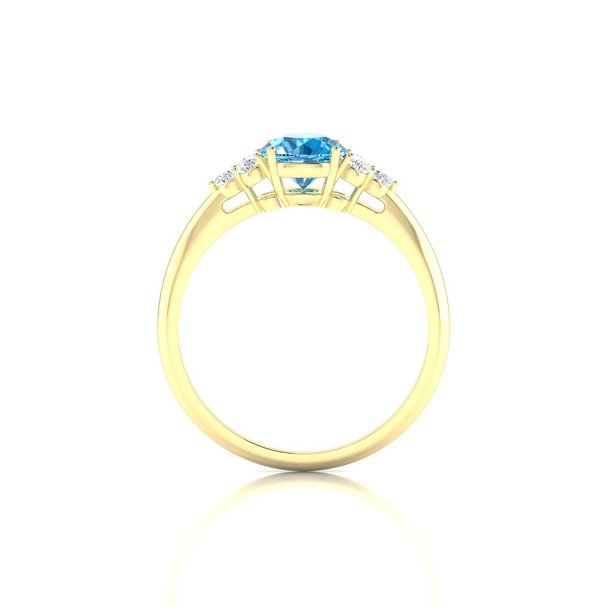 Mirage | 18k Yellow Gold 6 mm Round Topaz Ring