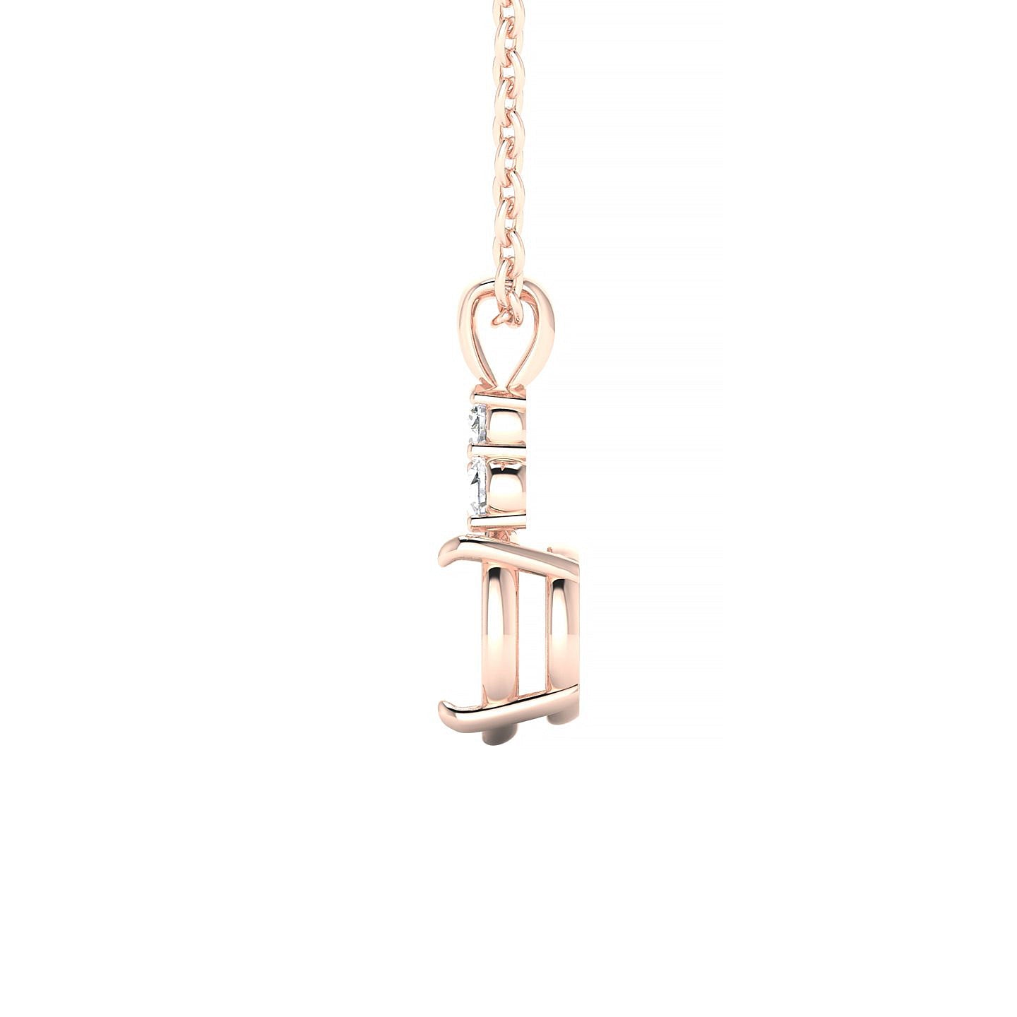 Mirage Round 2-2.99 ct | 18k Rose Gold Side Stones Diamond Pendant