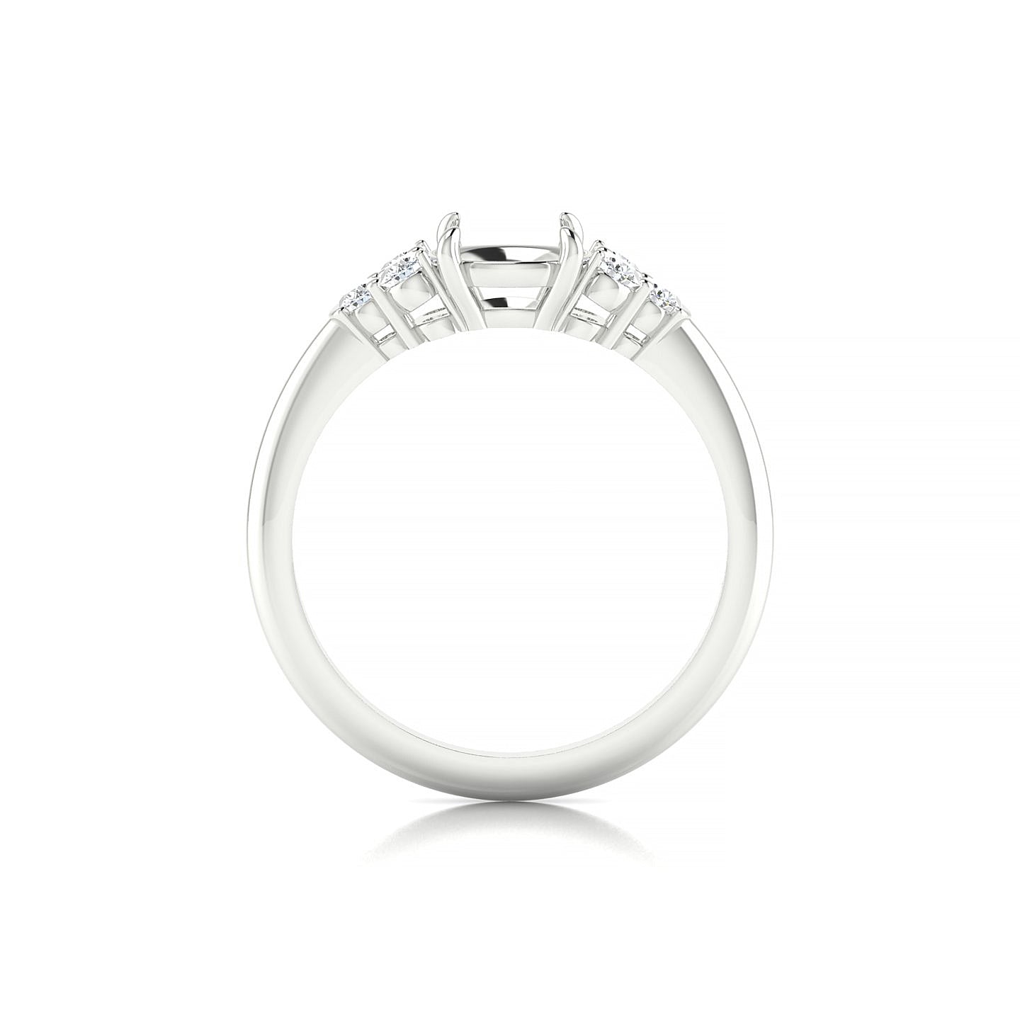 Mirage Round 2-2.99 ct | 18k White Gold Side Stones Ring