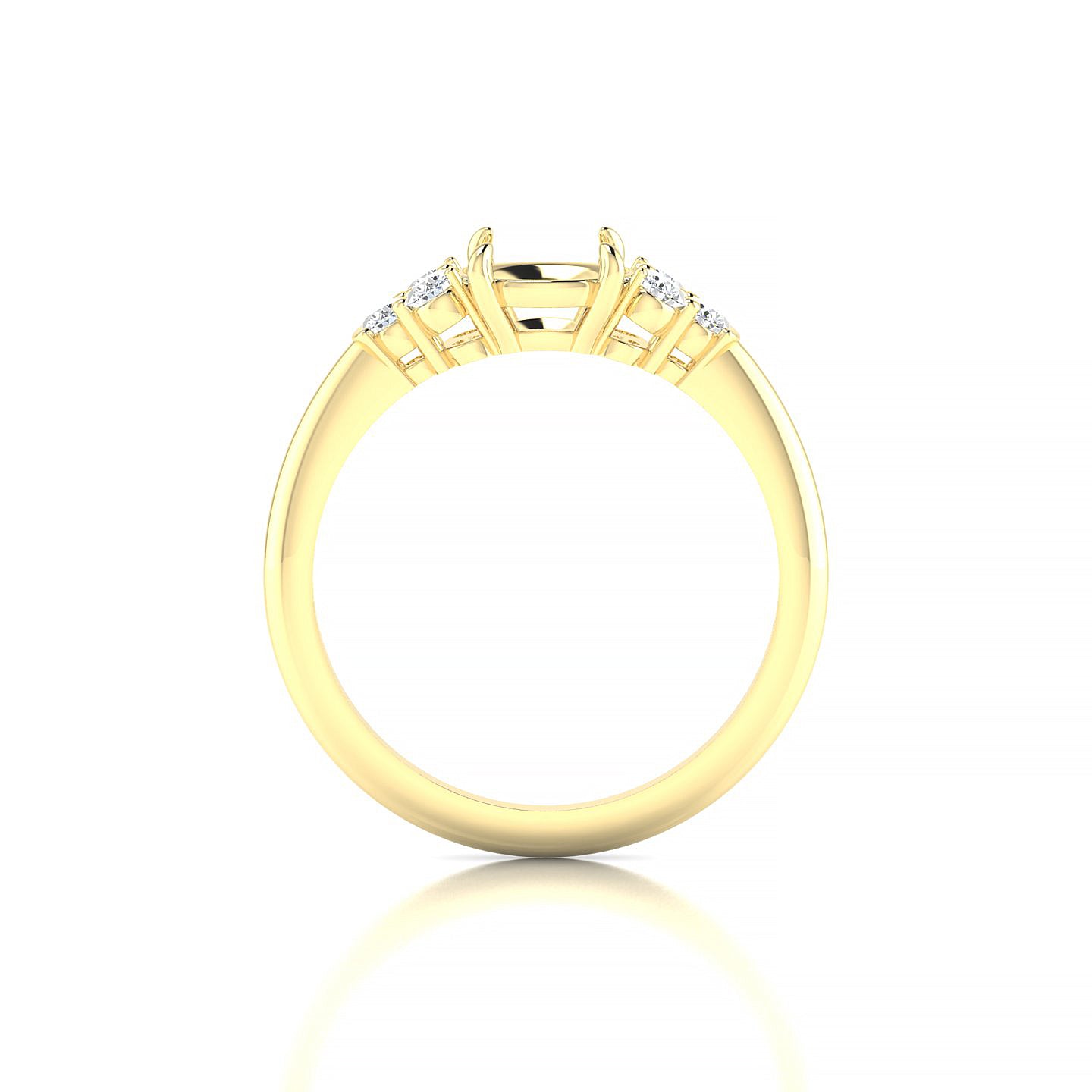 Mirage Round 2-2.99 ct | 18k Yellow Gold Side Stones Ring