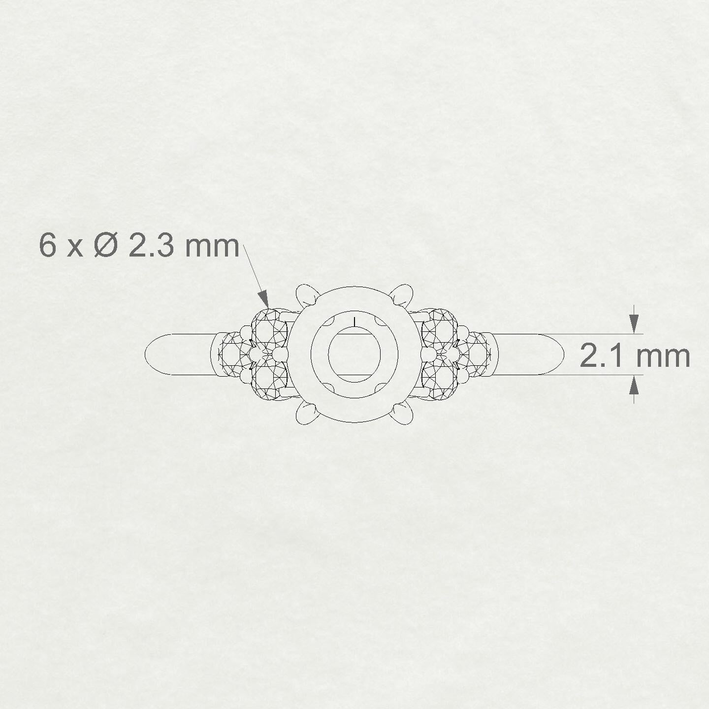 Mirage Round 2-2.99 ct | 18k Rose Gold Side Stones Ring