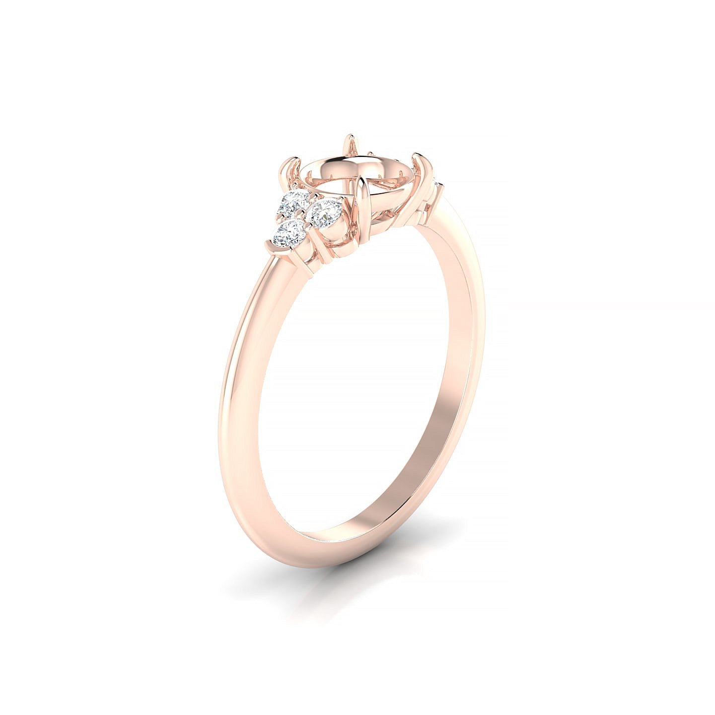 Mirage Round 1-1.99 ct | 18k Rose Gold Side Stones Ring
