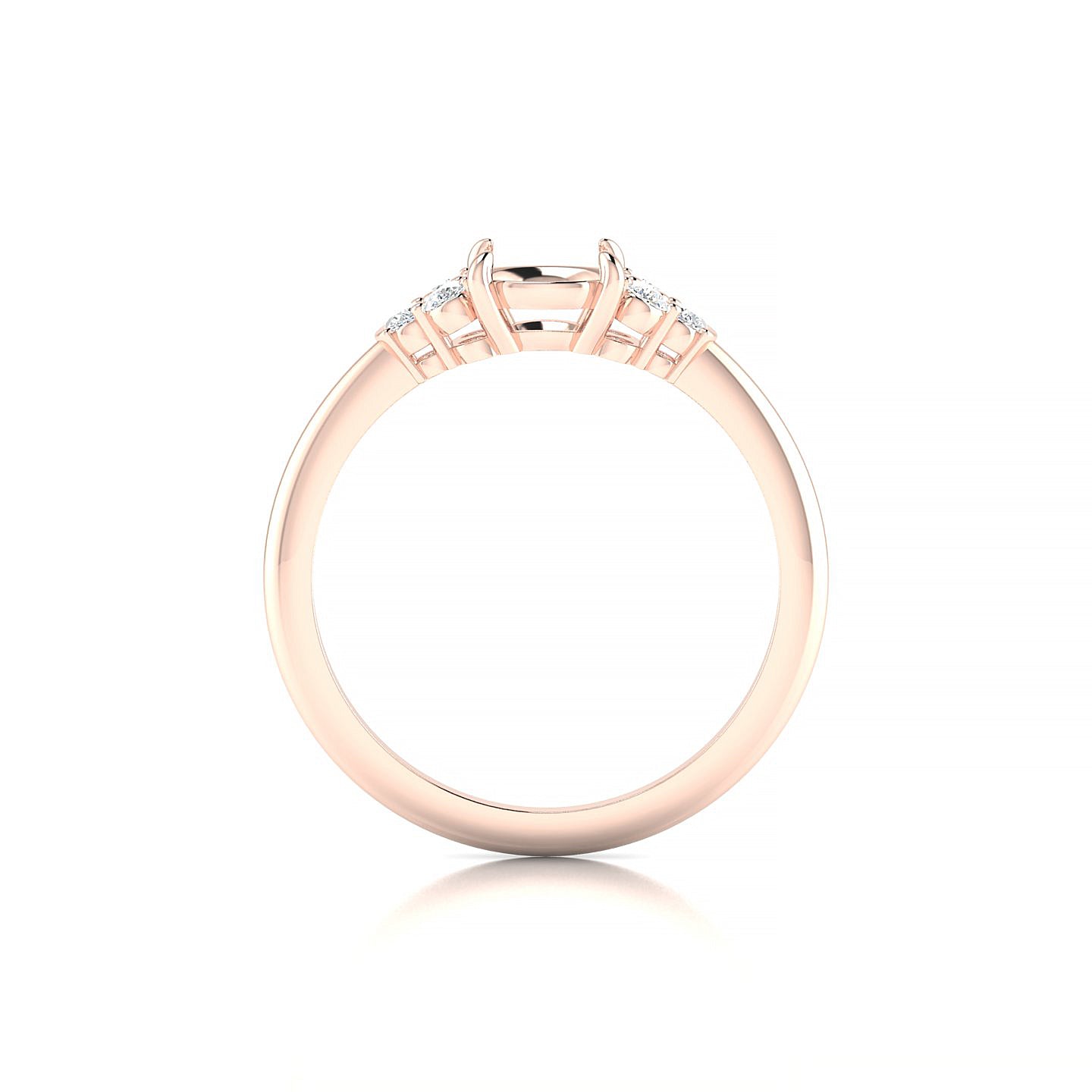 Mirage Round 1-1.99 ct | 18k Rose Gold Side Stones Ring