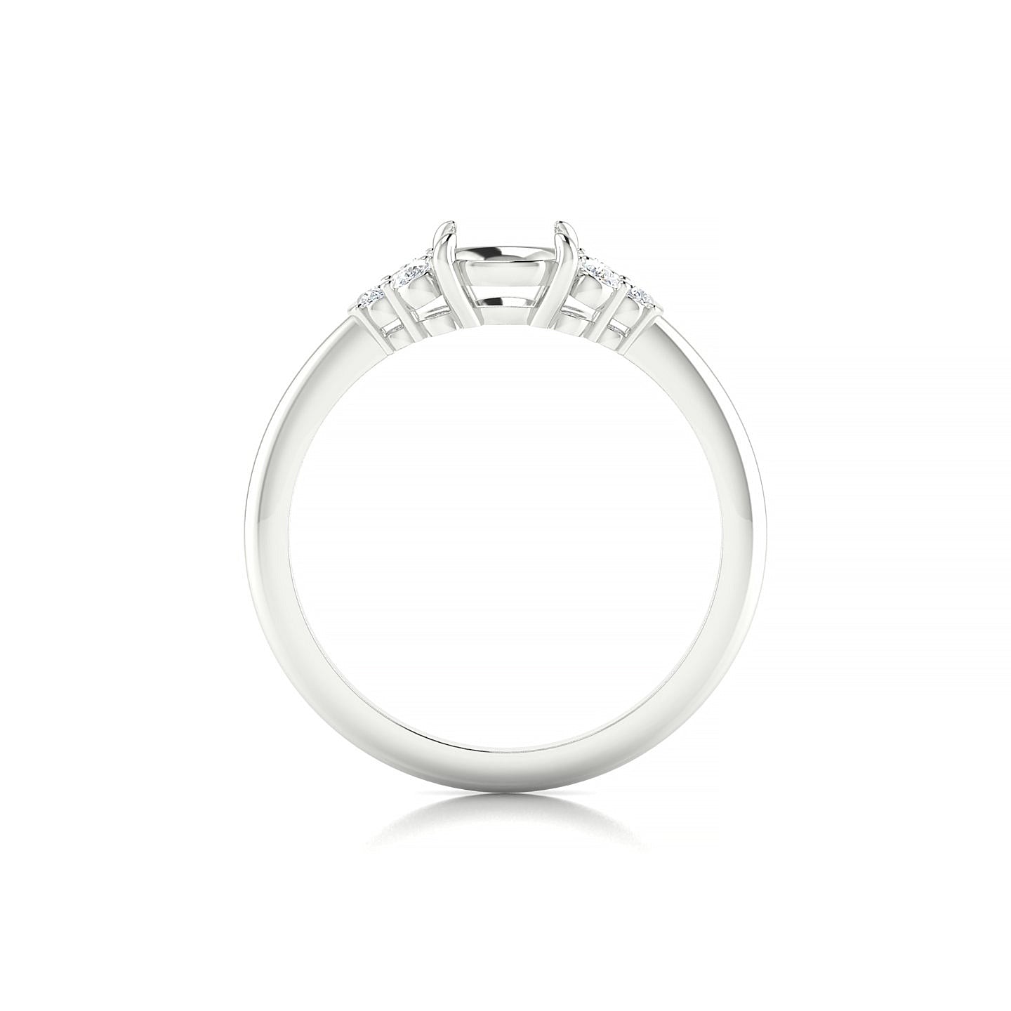 Mirage Round 1-1.99 ct | 18k White Gold Side Stones Ring