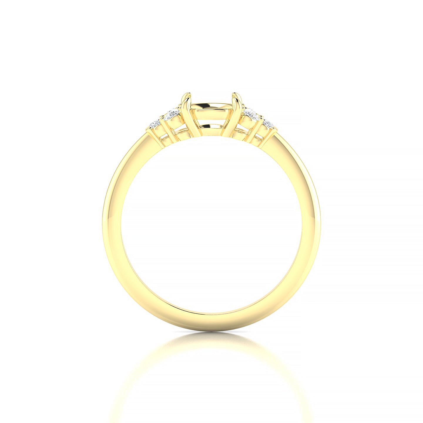 Mirage Round 1-1.99 ct | 18k Yellow Gold Side Stones Ring
