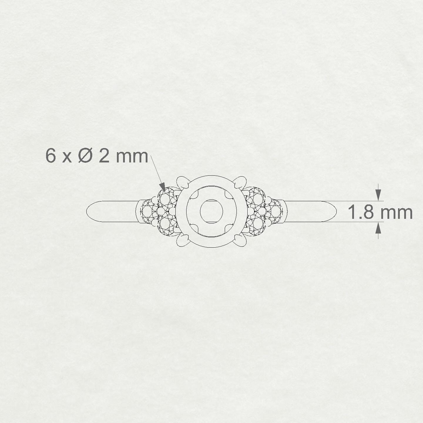 Mirage Round 1-1.99 ct | 18k Rose Gold Side Stones Ring