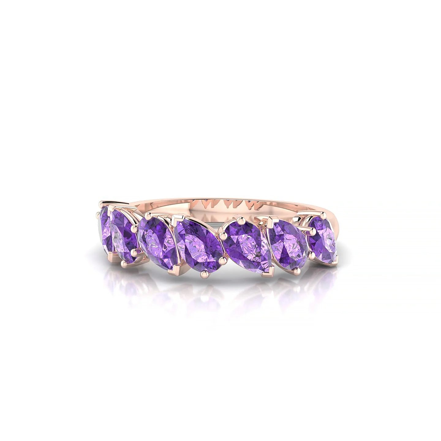 Mist | 18k Rose Gold 5 x 3 mm Pear Amethyst Ring