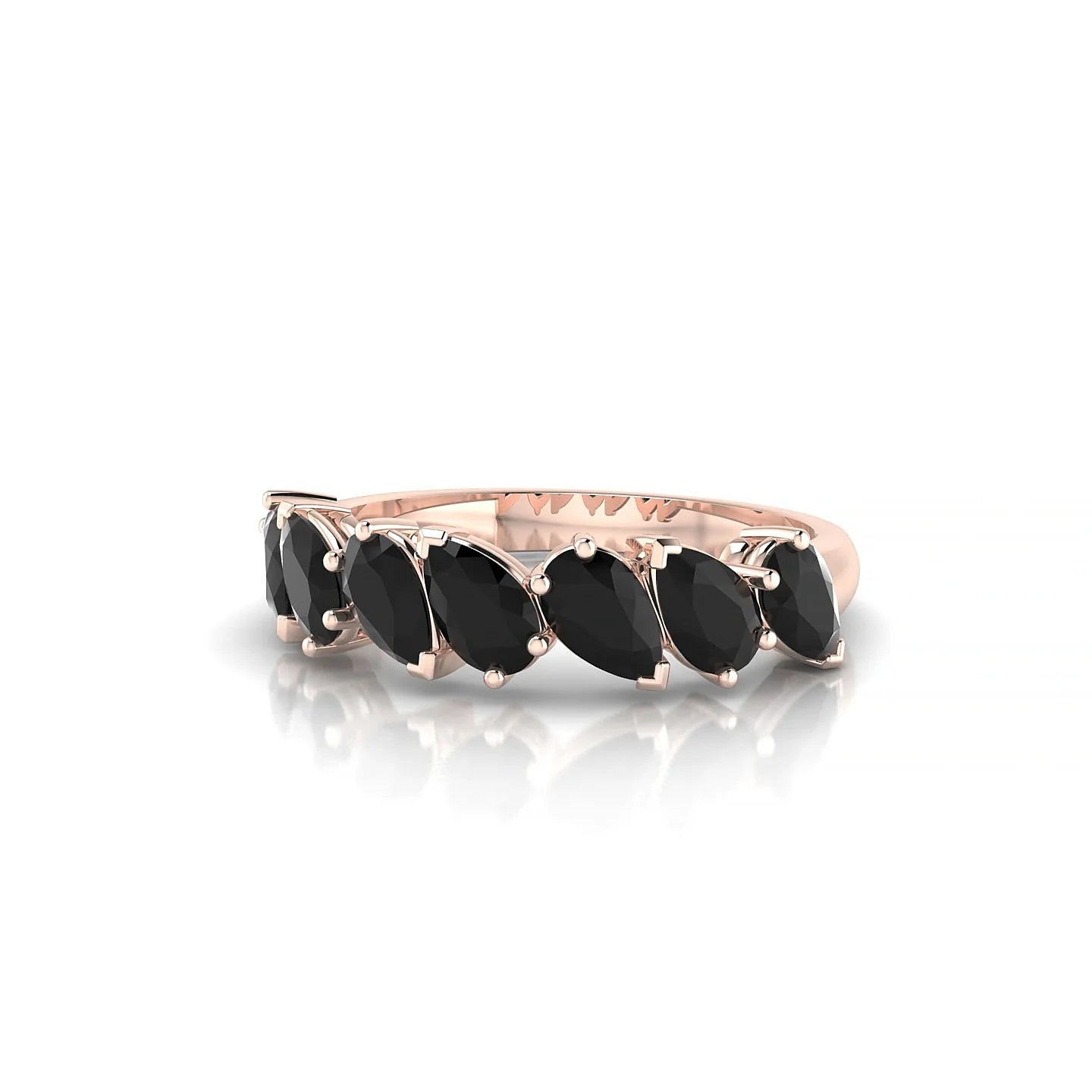 Mist | 18k Rose Gold 5 x 3 mm Pear Black Diamond Ring
