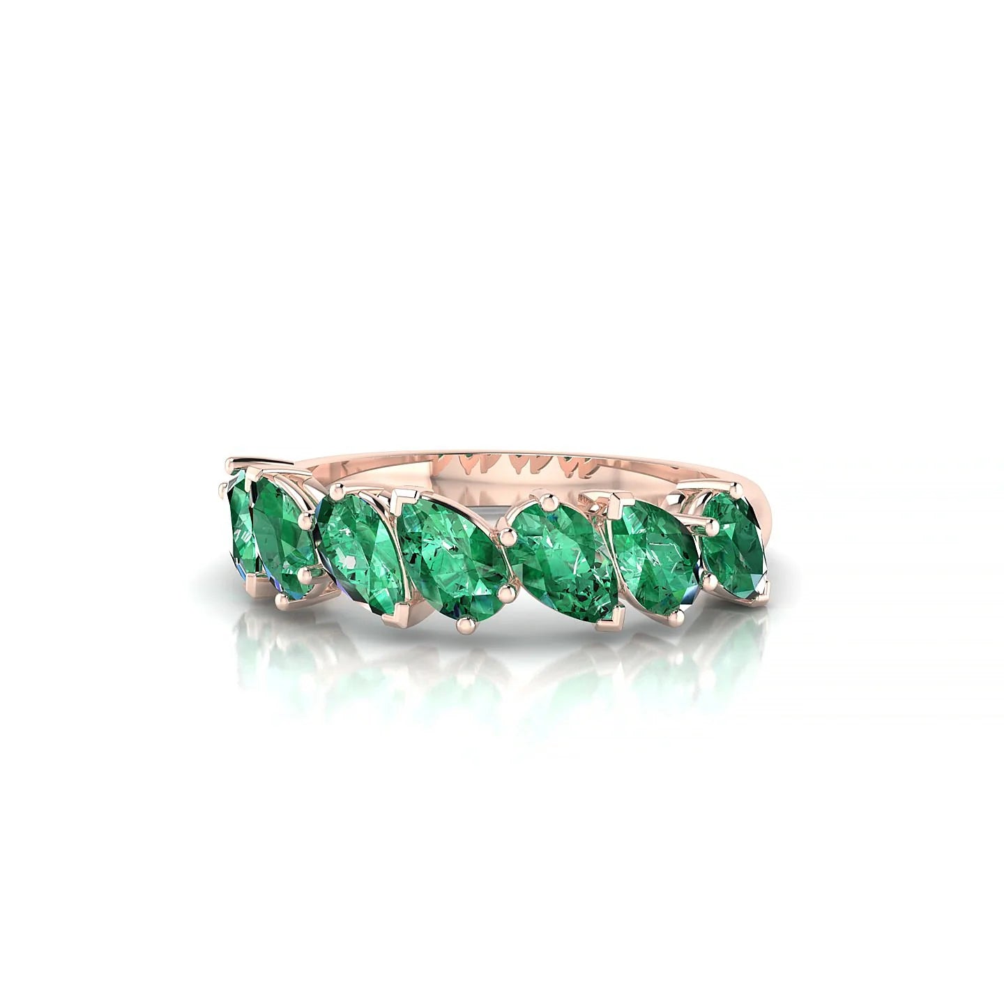 Mist | 18k Rose Gold 5 x 3 mm Pear Emerald Ring