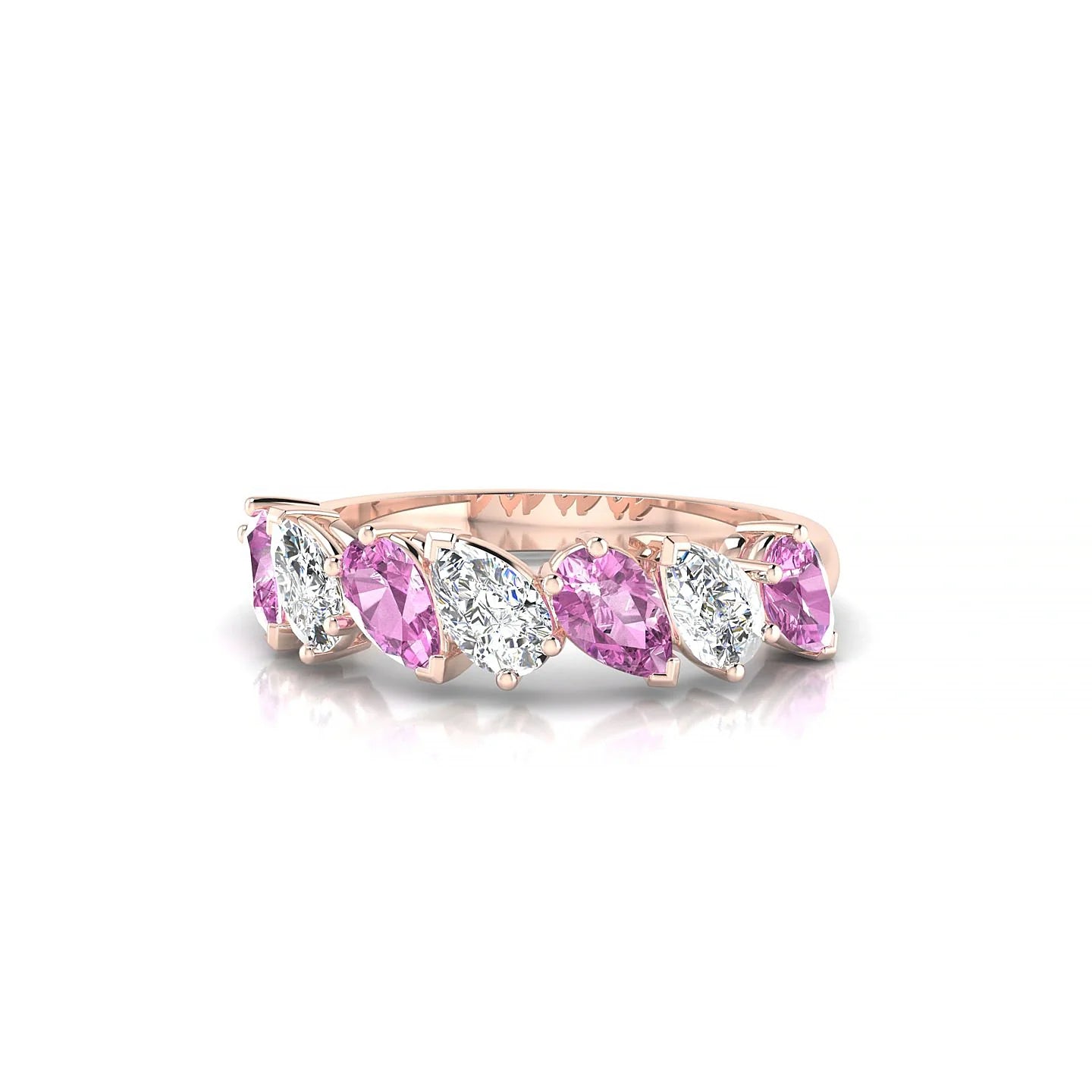 Mist | 18k Rose Gold 5 x 3 mm Pear Pink Sapphire & Diamond Ring