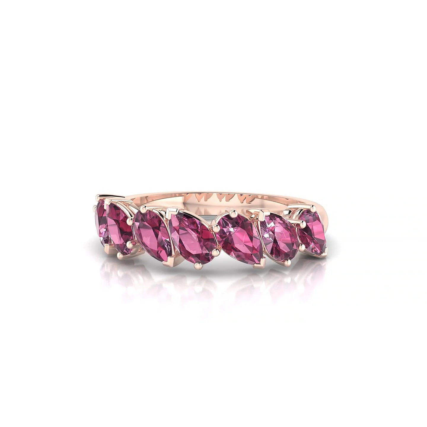 Mist | 18k Rose Gold 5 x 3 mm Pear Rhodolite Ring