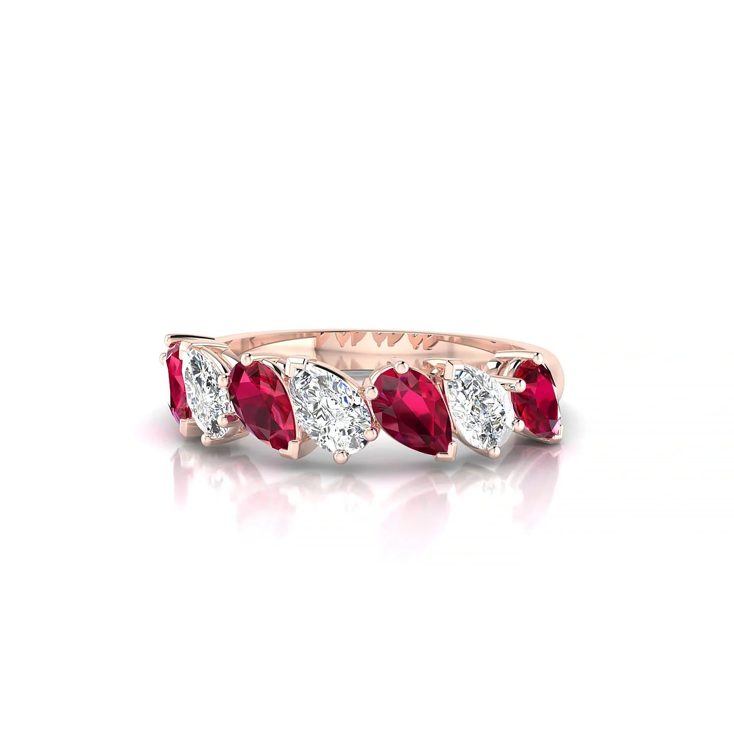 Mist | 18k Rose Gold 5 x 3 mm Pear Ruby & Diamond Ring
