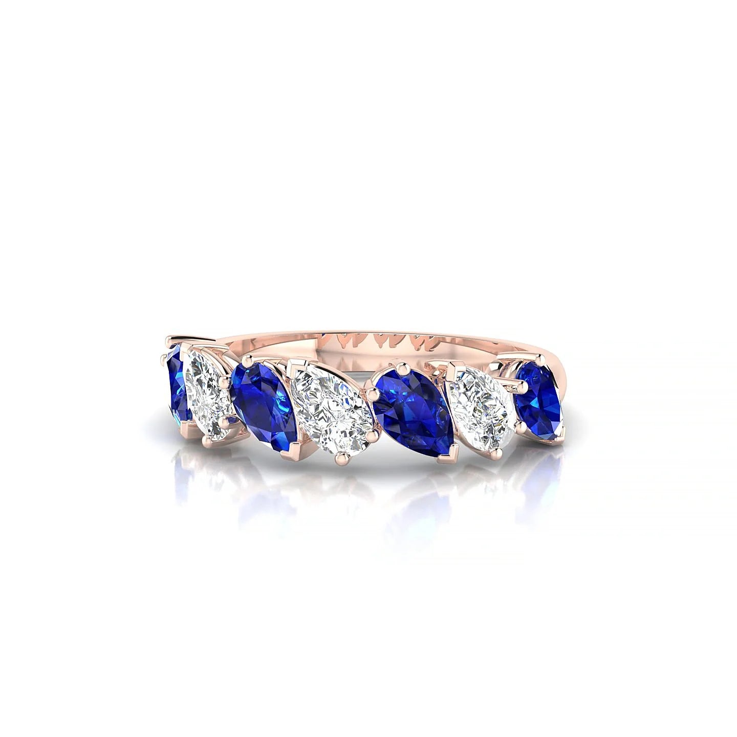 Mist | 18k Rose Gold 5 x 3 mm Pear Sapphire & Diamond Ring