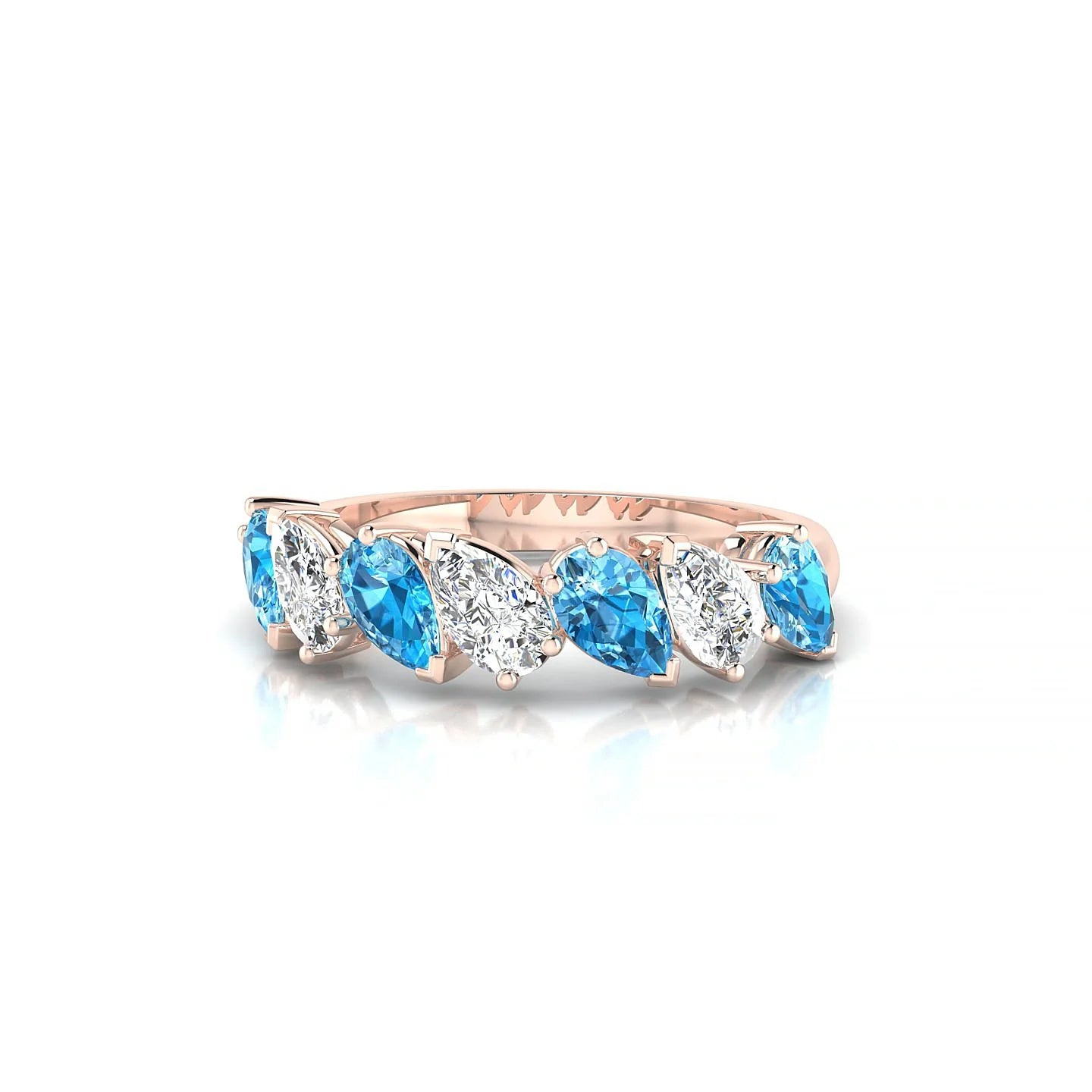 Mist | 18k Rose Gold 5 x 3 mm Pear Topaz & Diamond Ring