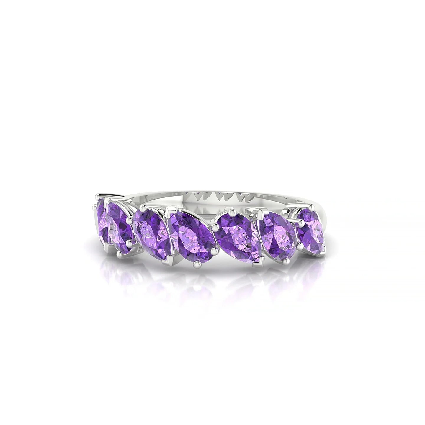 Mist | 18k White Gold 5 x 3 mm Pear Amethyst Ring